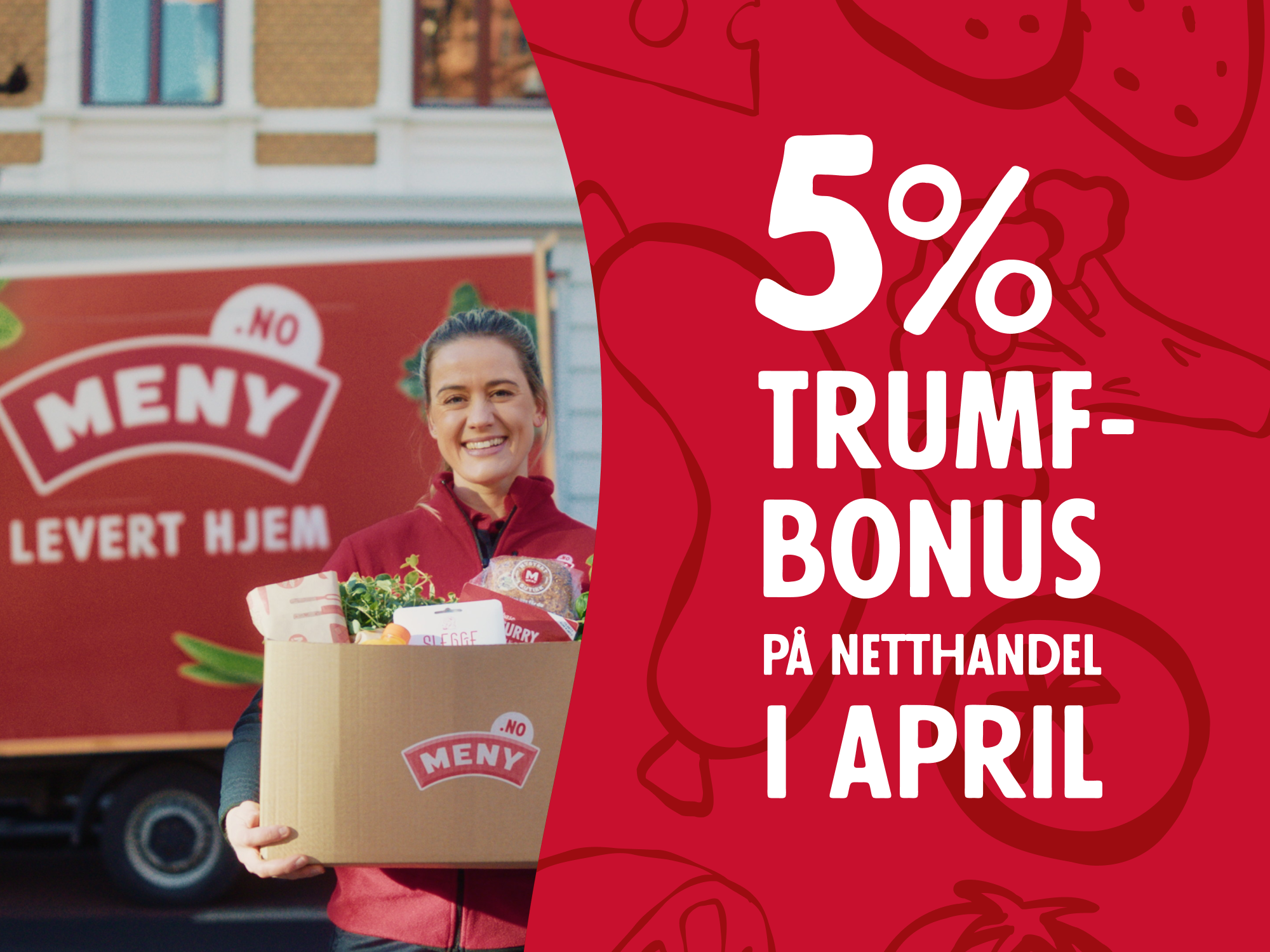 Få 5% Trumf-bonus når du handler på nett i april hos MENY!