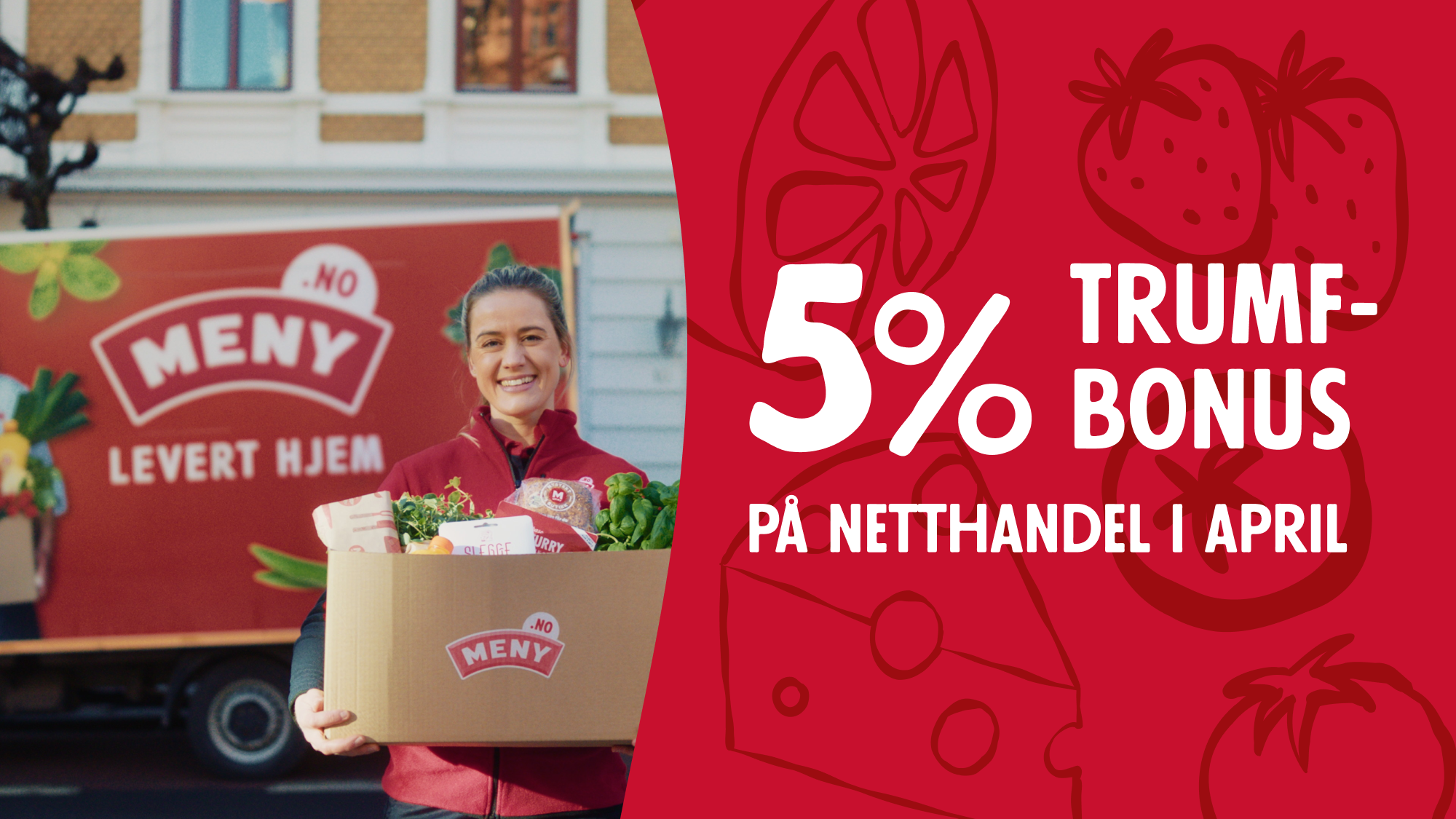 Få 5% Trumf-bonus når du handler på nett i april hos MENY!