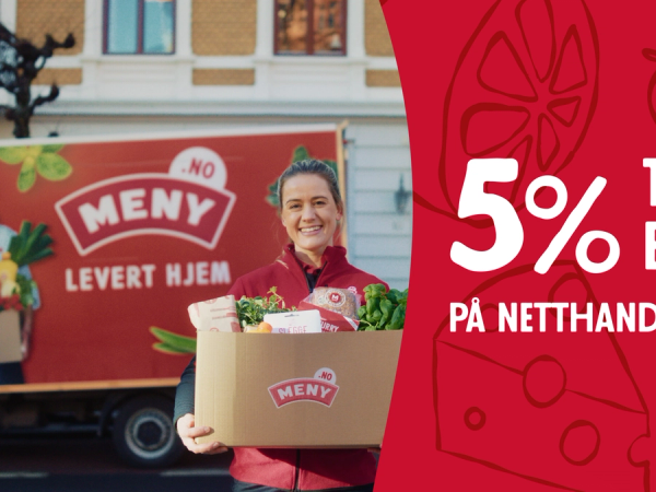 Få 5% Trumf-bonus når du handler på nett i april hos MENY!