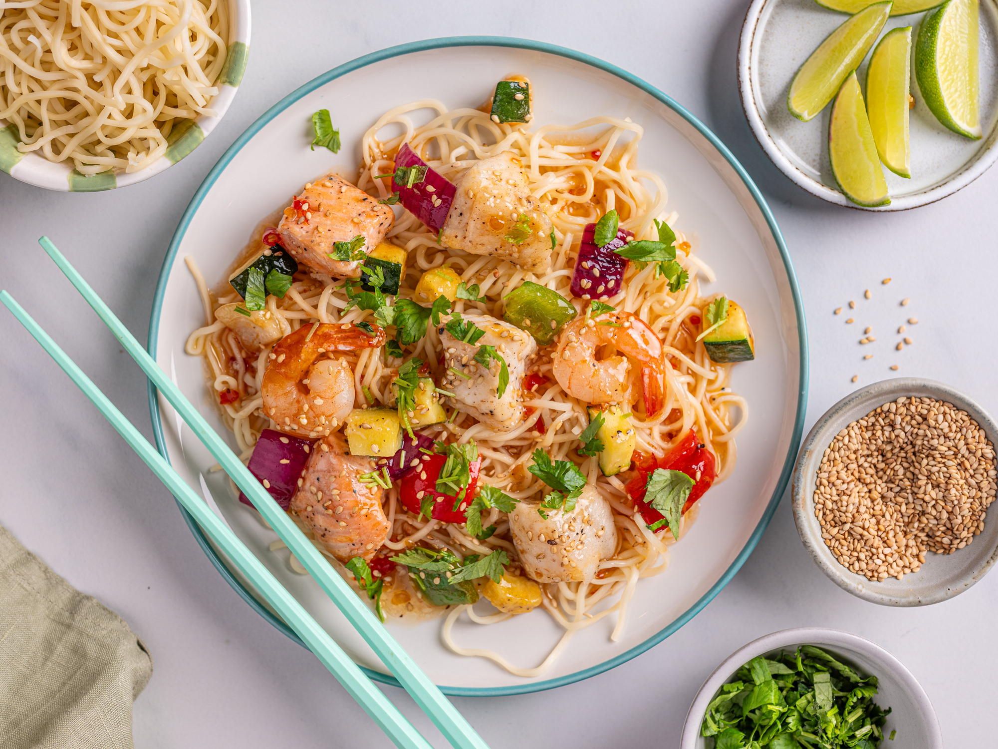 Fiskewok med sweet chili