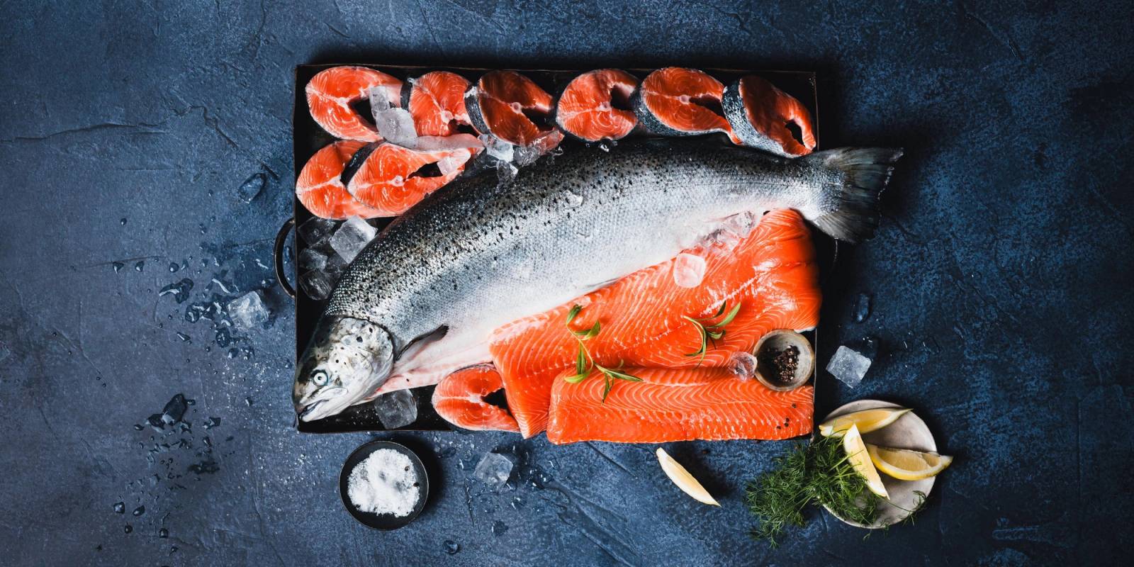Laks hel, skivet, filet