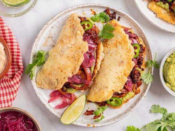 Crispy potet-taco med nduja og avokadokrem