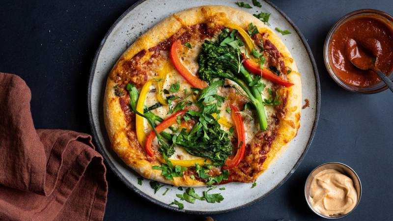 Vegetarpizza med brokkolini