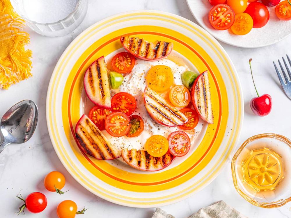 Grillet nektarin med burrata