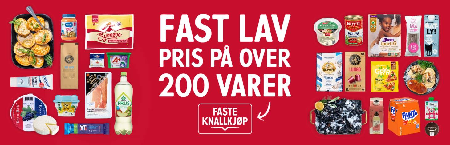Fast lav pris på over 200 varer.