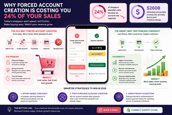Why Forced Account Creation is Costing You 24% of Your Sales