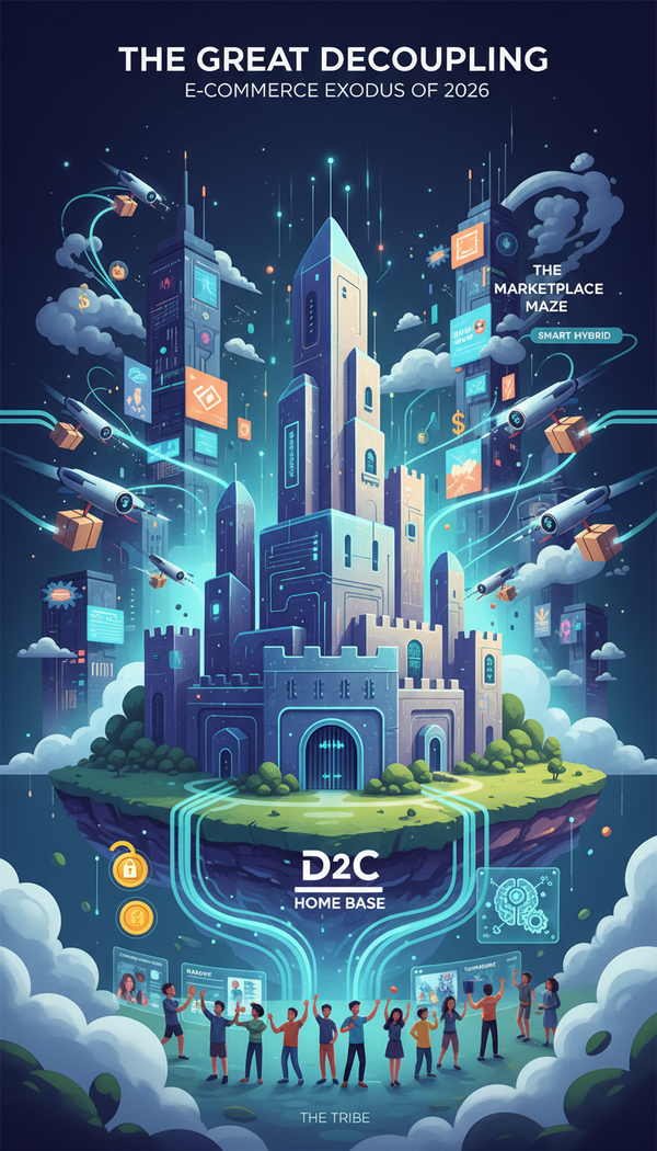 The Great Decoupling: Why D2C brands are ditching the marketplace maze to reclaim their digital destiny in 2026.