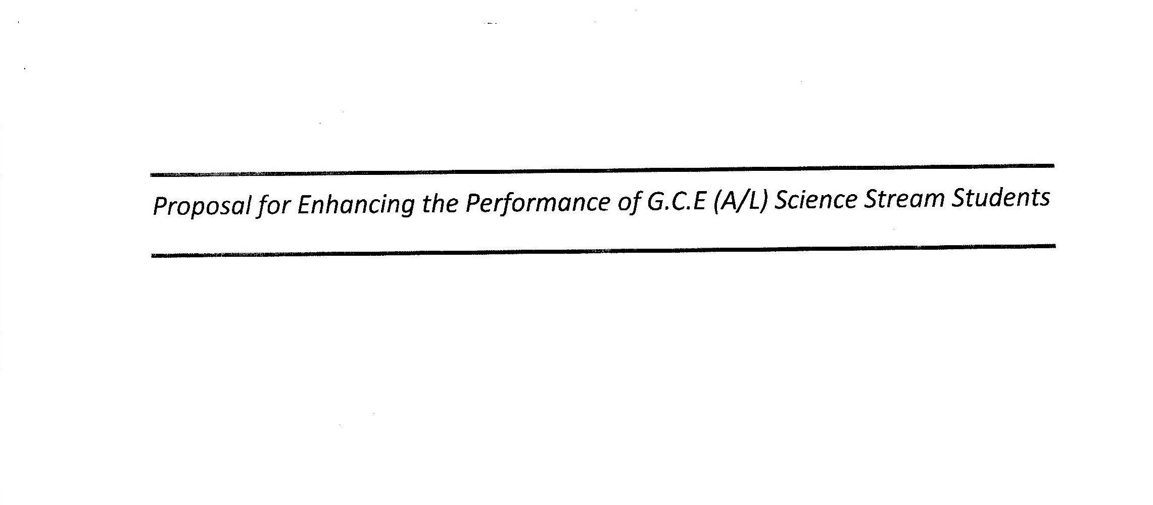 GCE AL Science Scholarships - Spreading to Upcountry