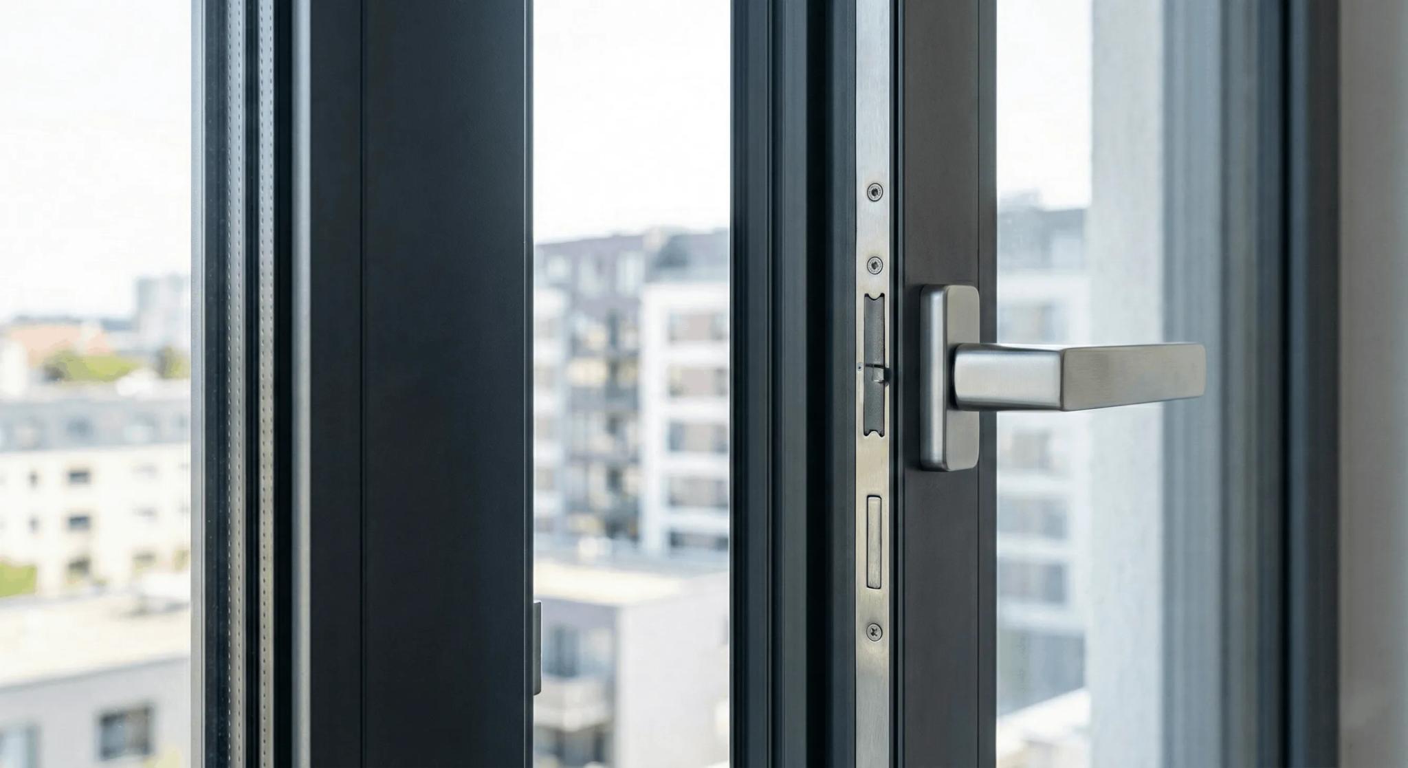 Mechanik eines offenen Fensters wird geölt und gewartet