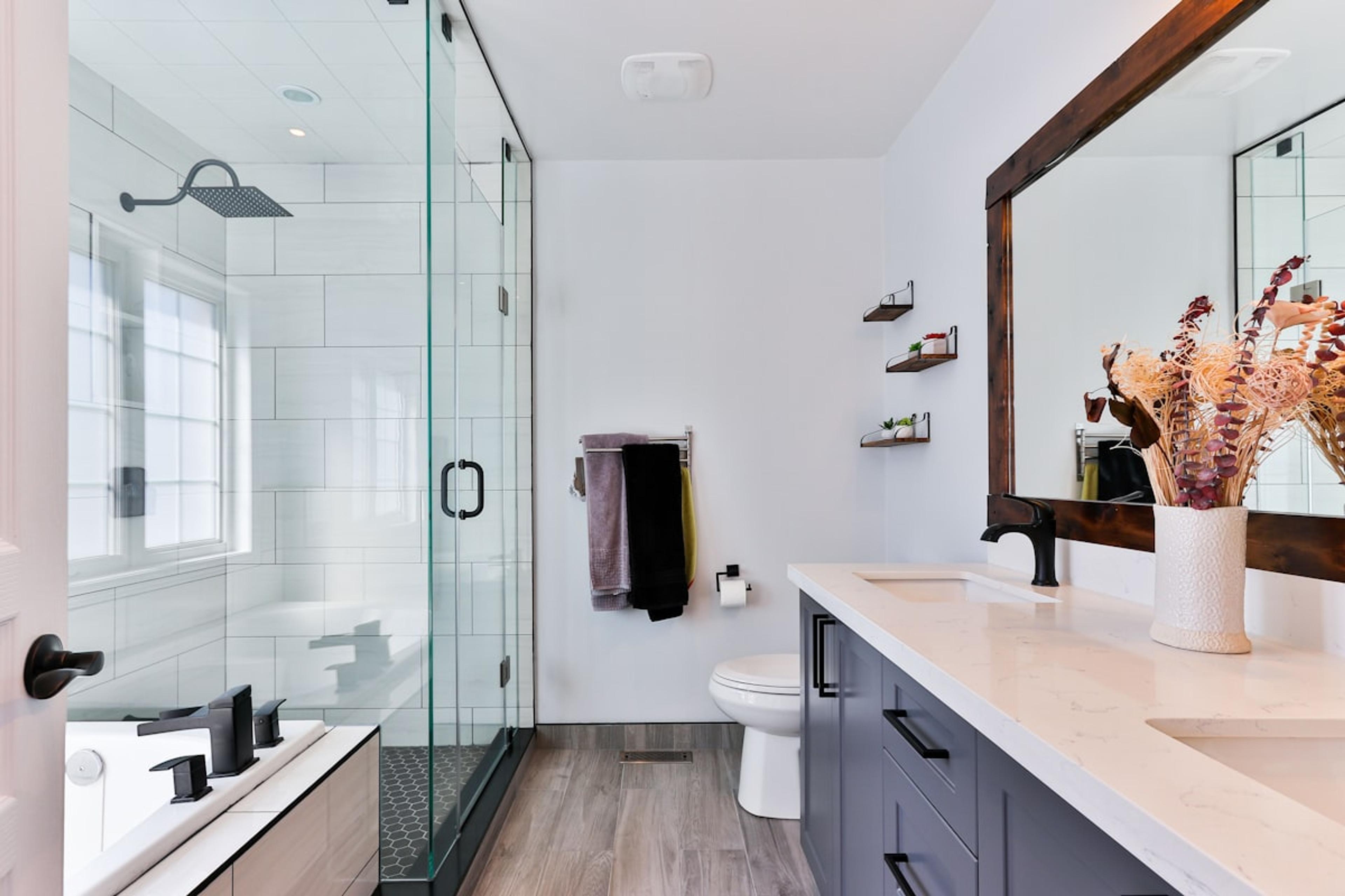 Bathroom faucet with running water