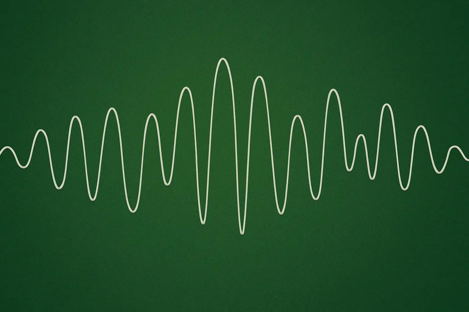 Ilustração de ondas sonoras afetando o desenvolvimento de uma planta