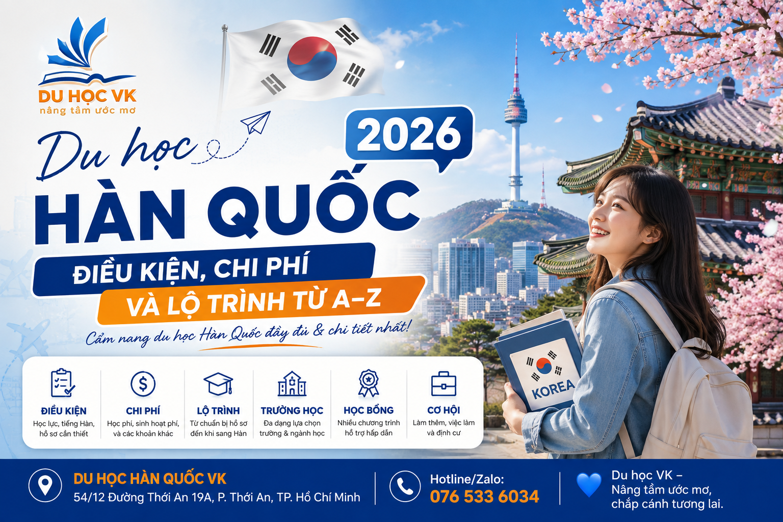 Du học Hàn Quốc 2026: Điều kiện, chi phí và lộ trình từ A–Z