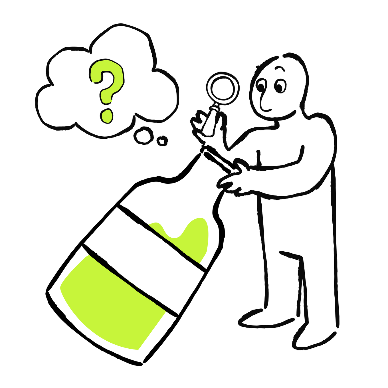 A person examines a recurring business problem under a magnifying glass.