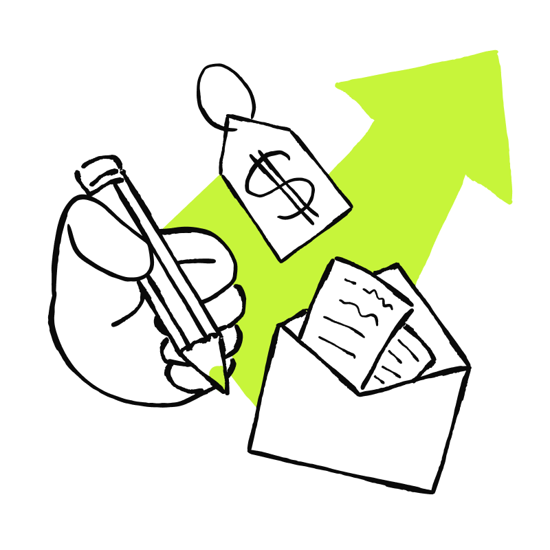 Illustration of a laptop with two gears and blue sparkles.