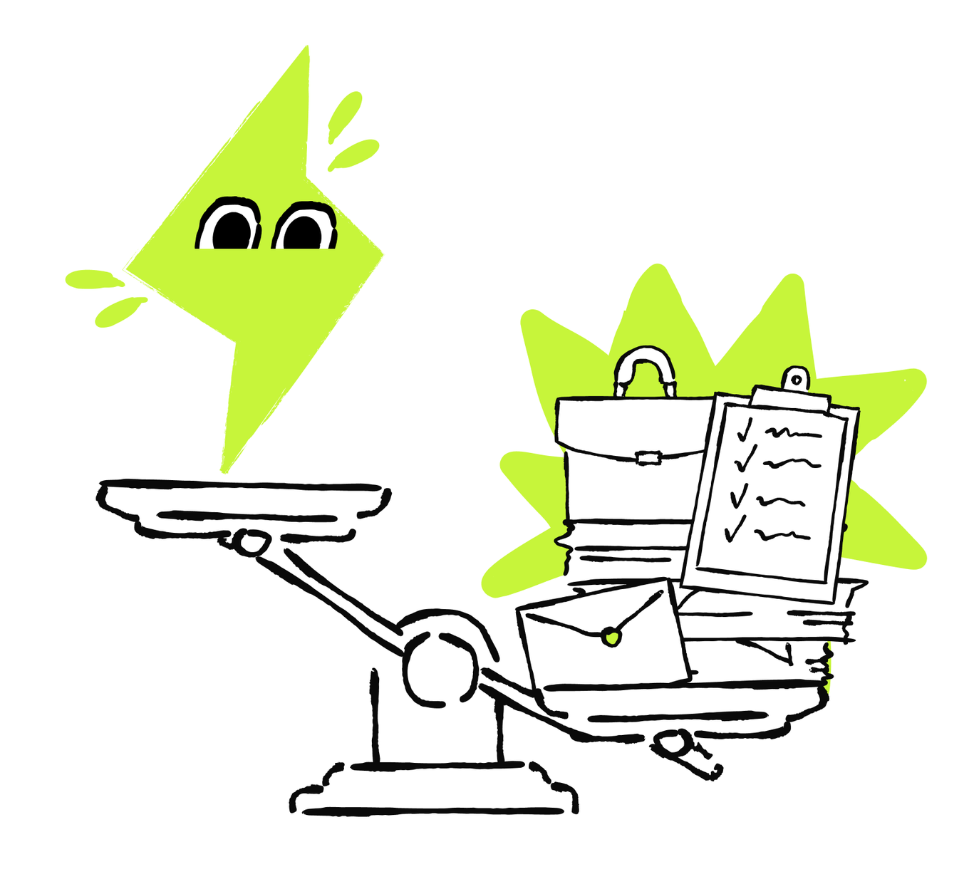 An AI assistant organizes tasks at a desk with a checklist.