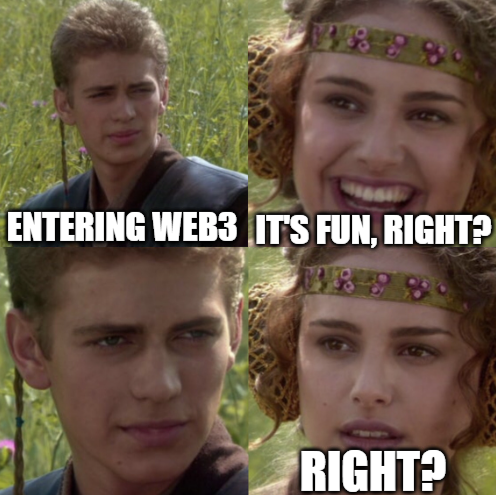 Meme to explain how Web3 is not fun