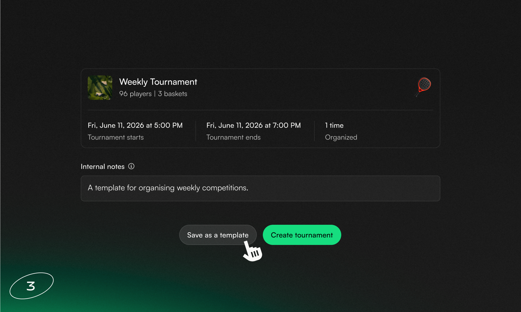 Save events as templates