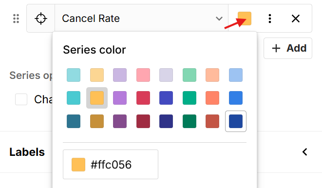 change color of chart series in spreadsheet