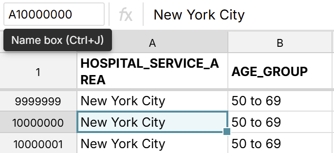 go to specific cell in spreadsheet