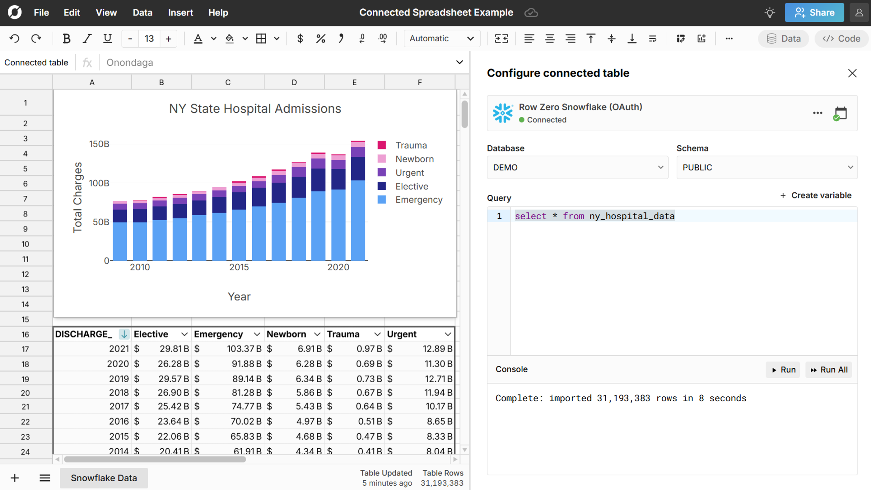 connected spreadsheet spreadsheet