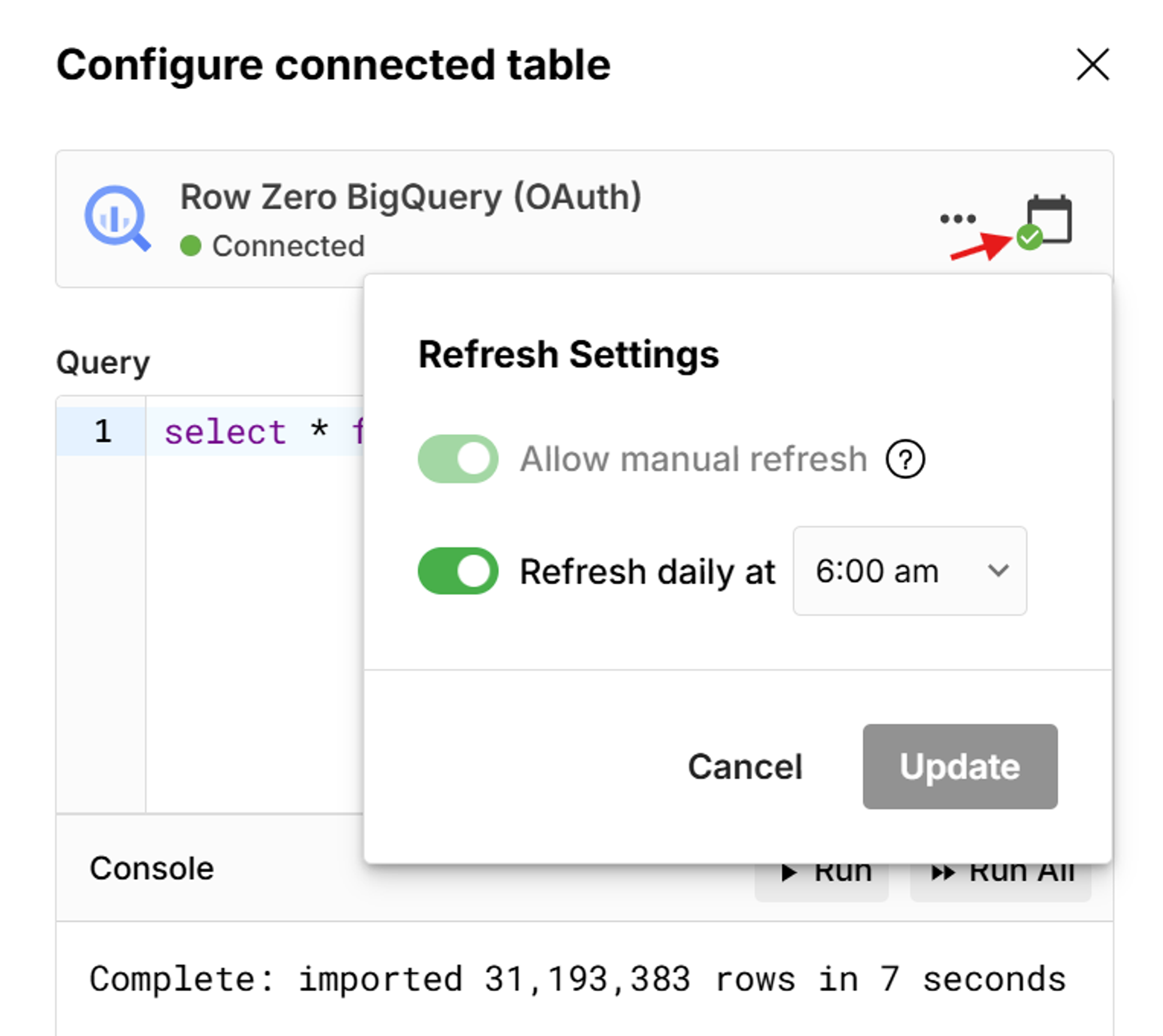 automate bigquery spreadsheet
