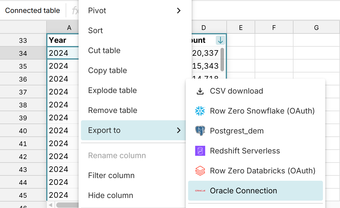 write-back to oracle