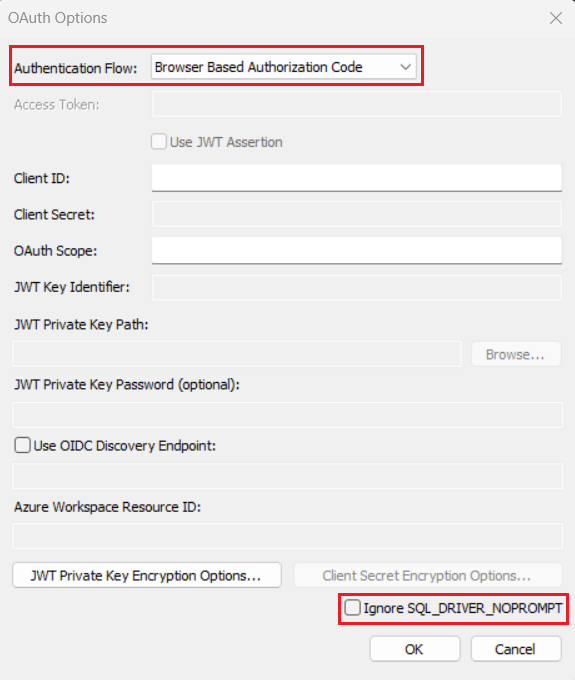 Databricks DSN OAuth setup