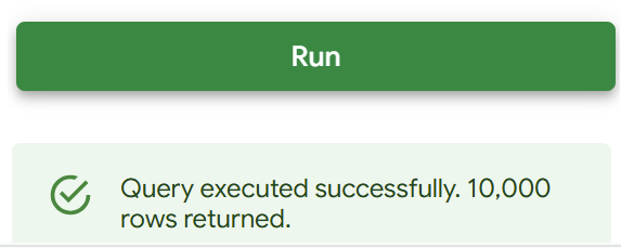 Databricks import success in Google Sheets