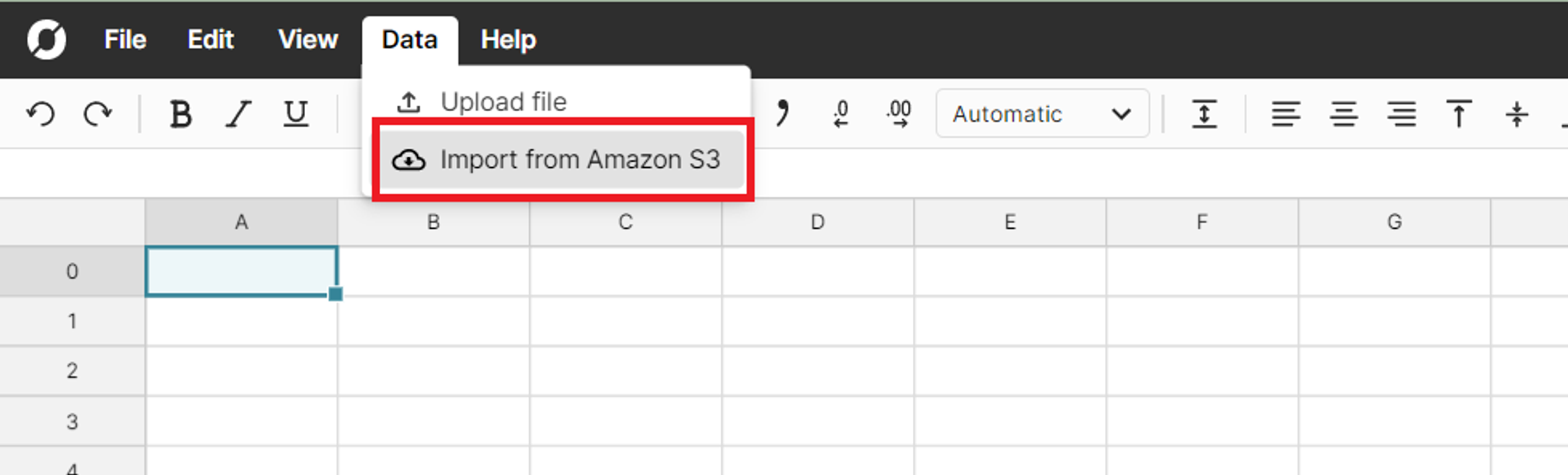 Import from Amazon S3