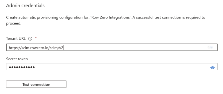 scim entra test connection