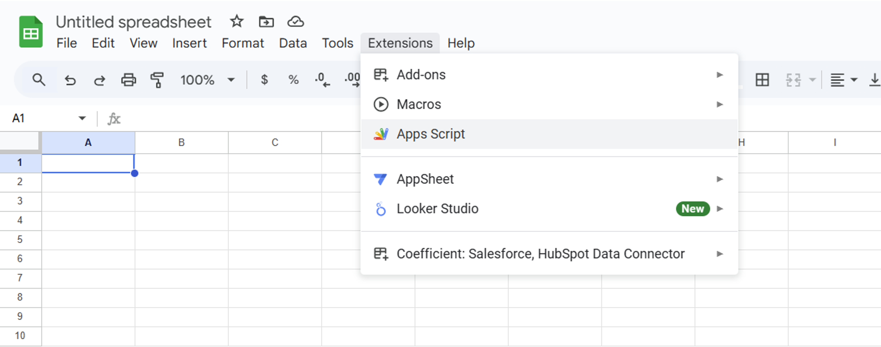 Google Sheets open App Script