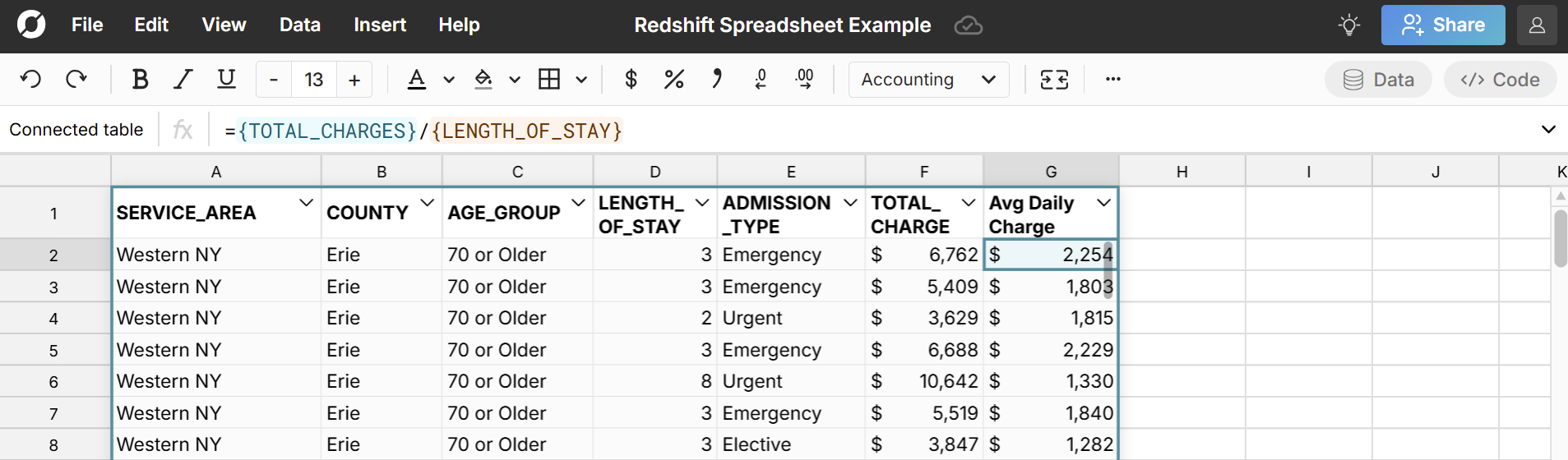 add calculated columns to redshift table
