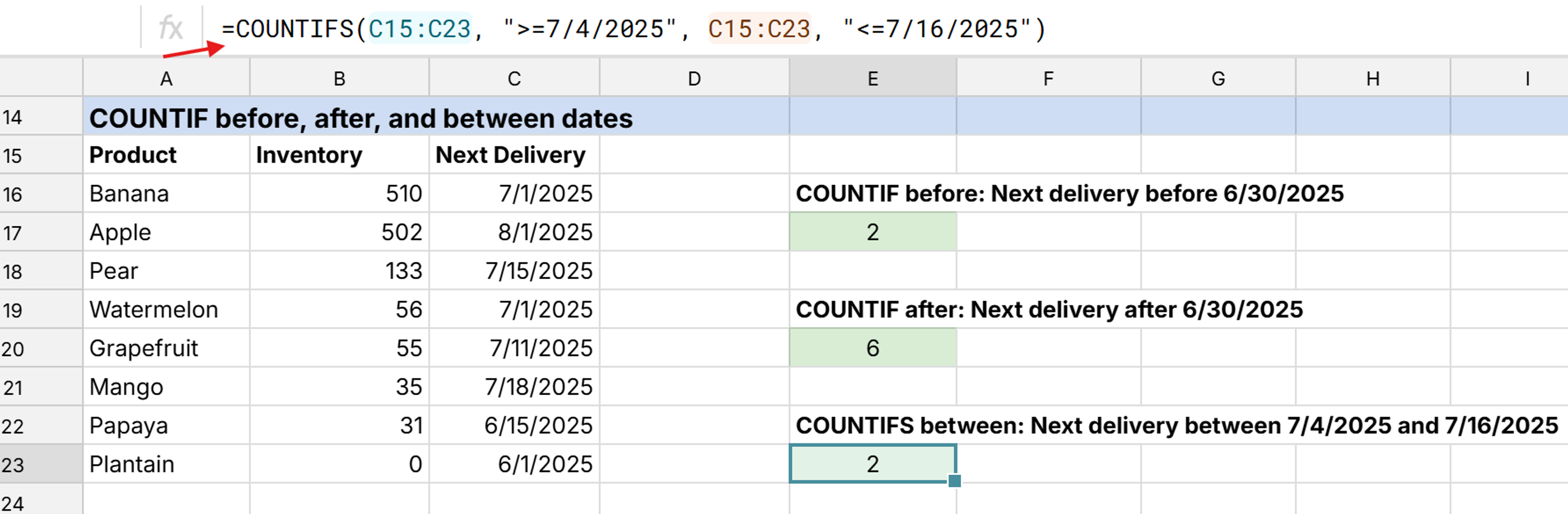 countif between dates example