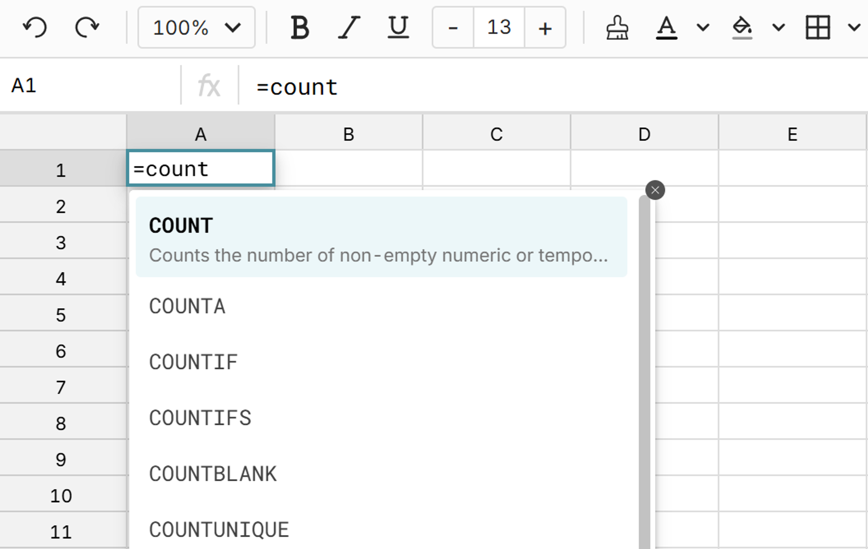 spreadsheet functions