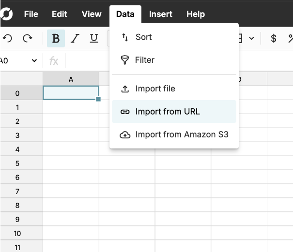 Standard charges import from URL