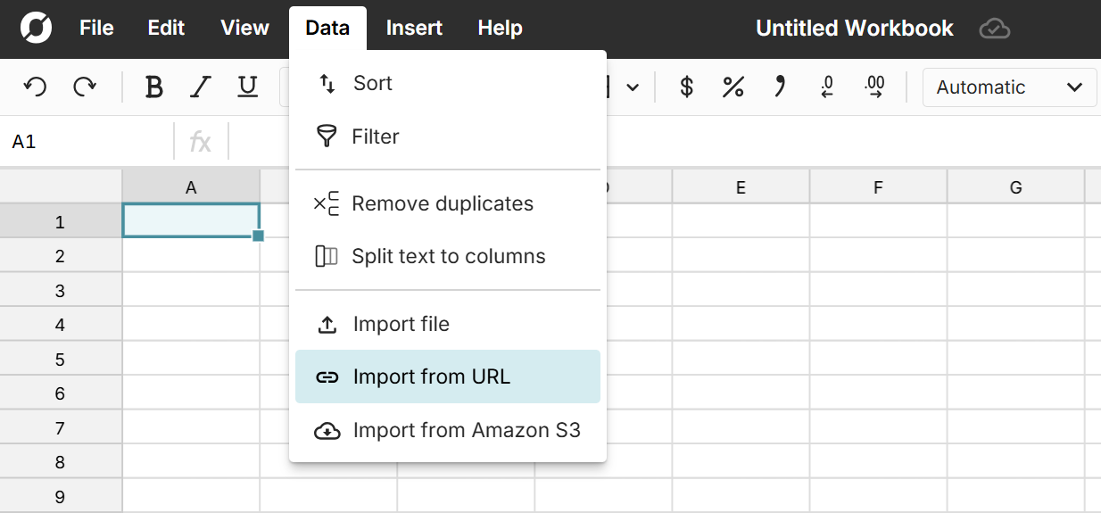 import bls dataset via url