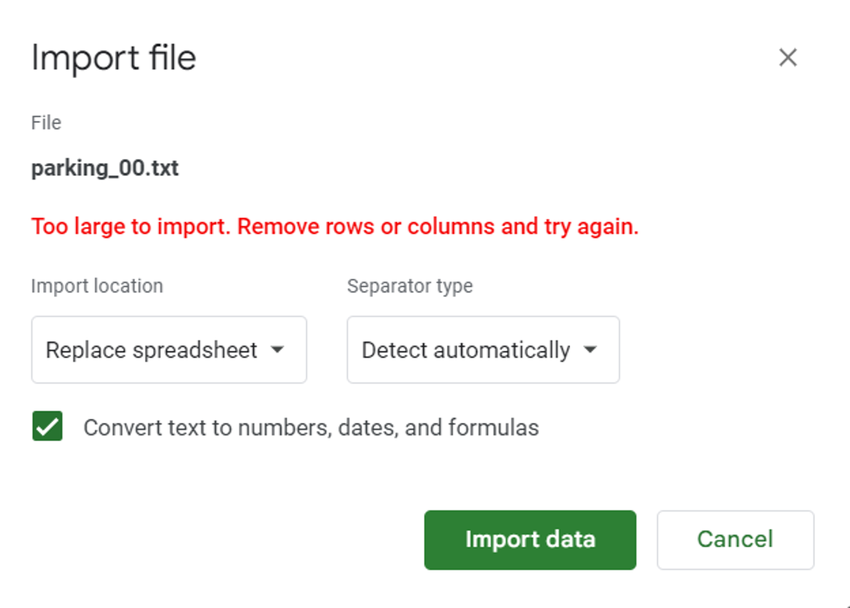 google sheets limits