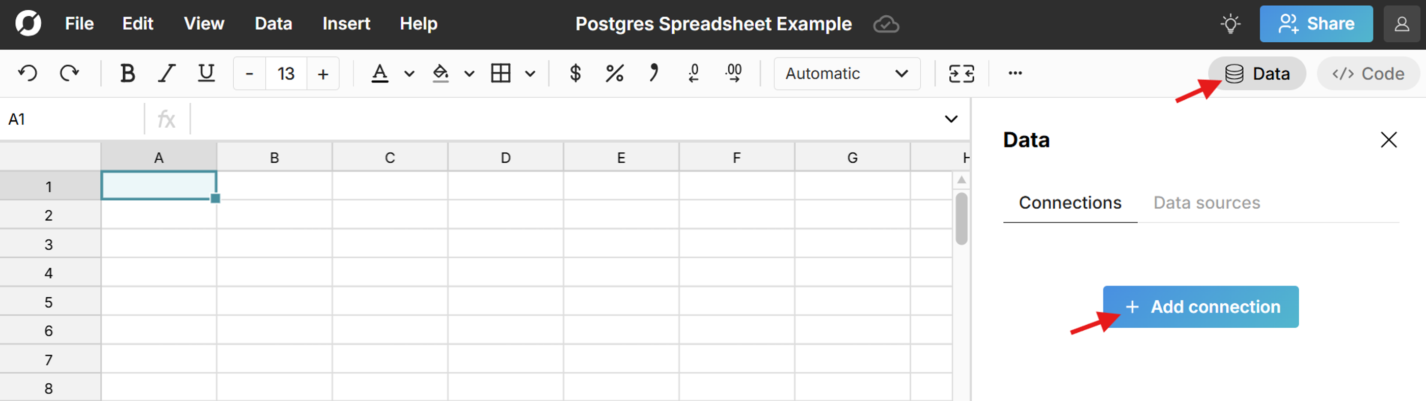 Add postgres connection
