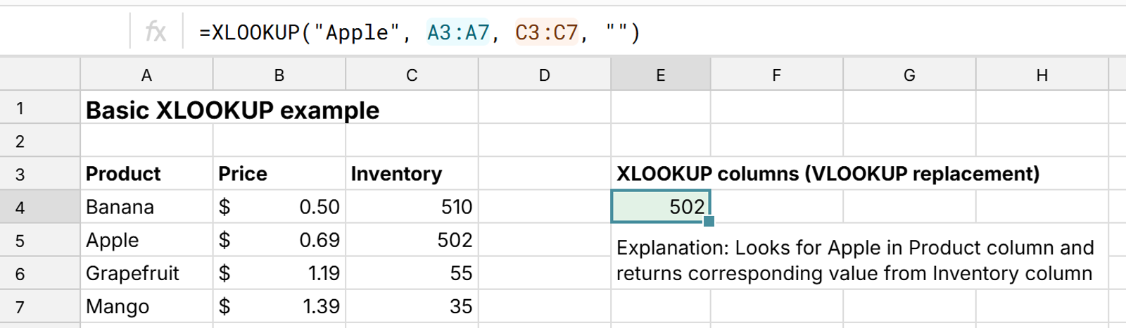 How to use XLOOKUP - Examples and tips