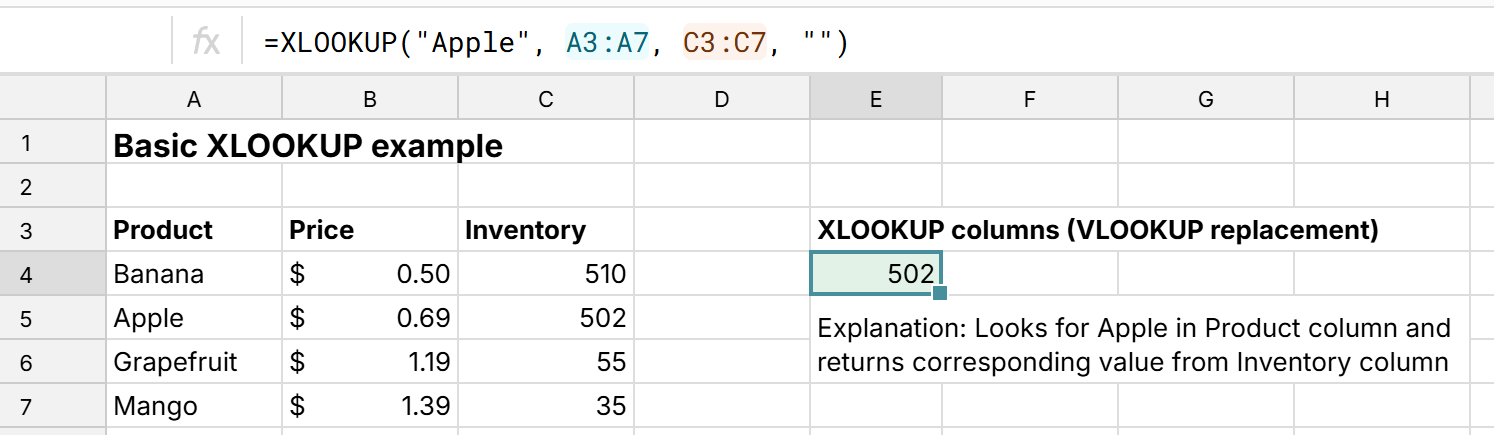 How to use XLOOKUP - Examples and tips