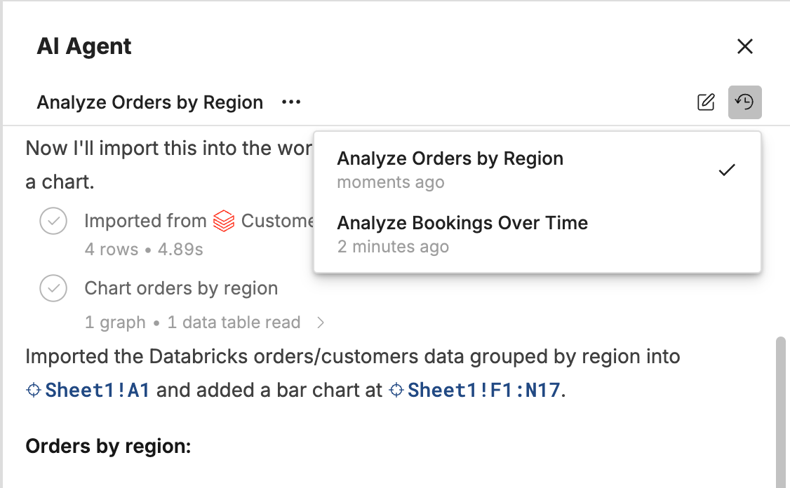 AI agent in a Row Zero workbook