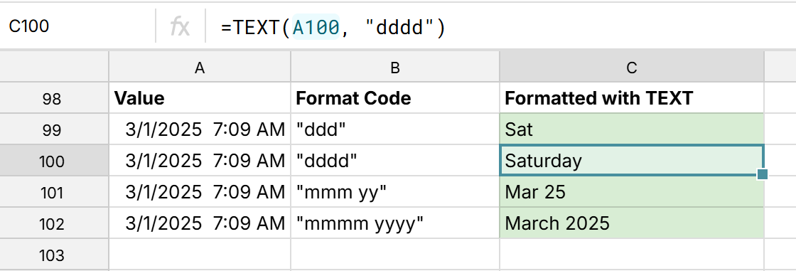custom format month in spreadsheet