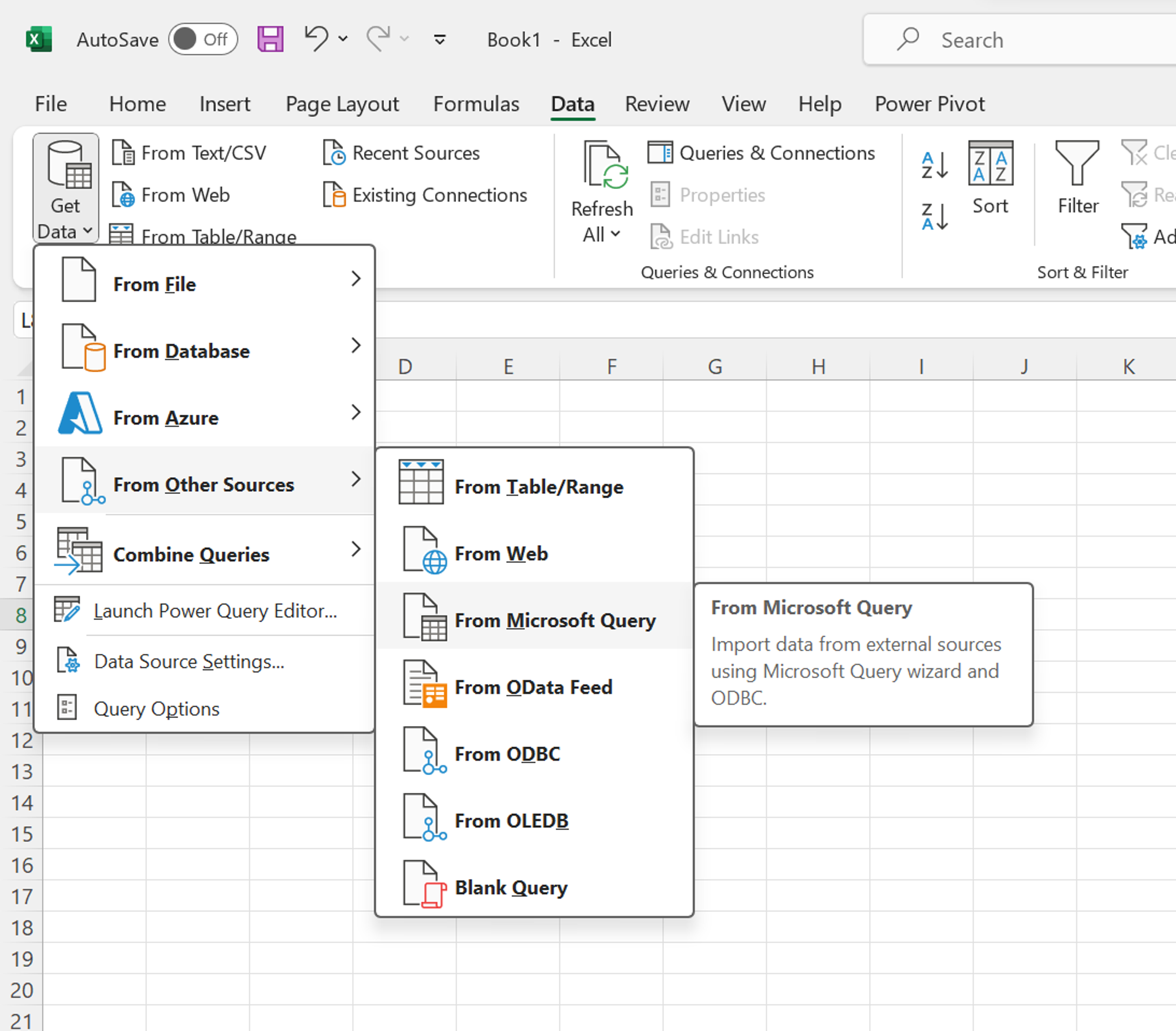 Databricks excel microsoft query