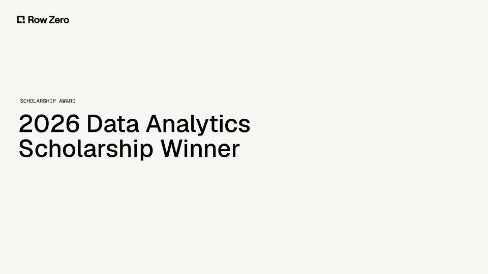 2026 Data Analytics Scholarship Winner