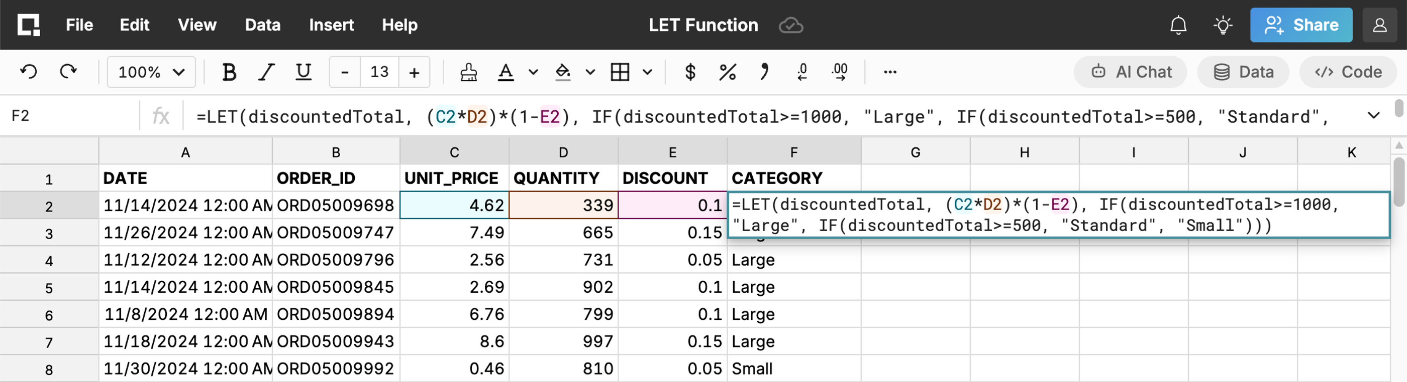 Let function example