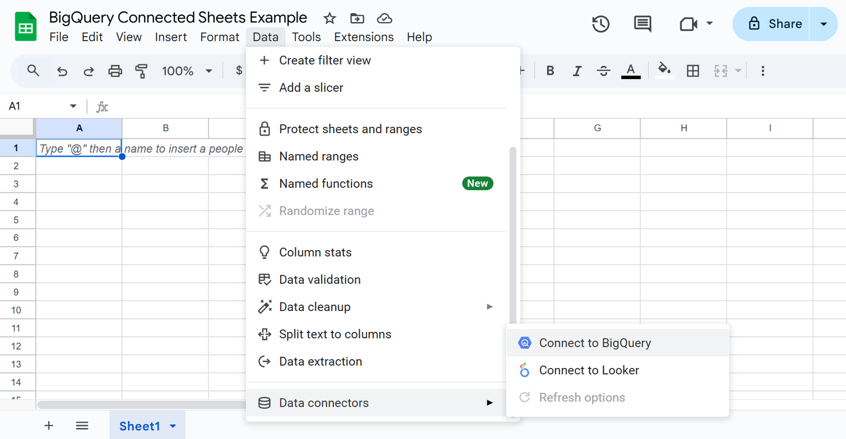 connect google sheets to bigquery
