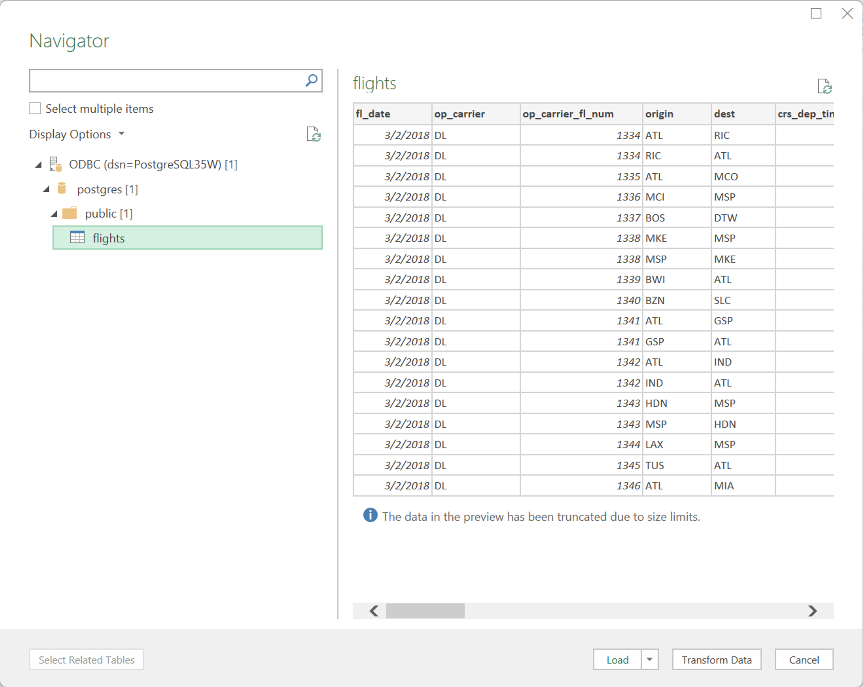 Load Postgres Data Into Excel