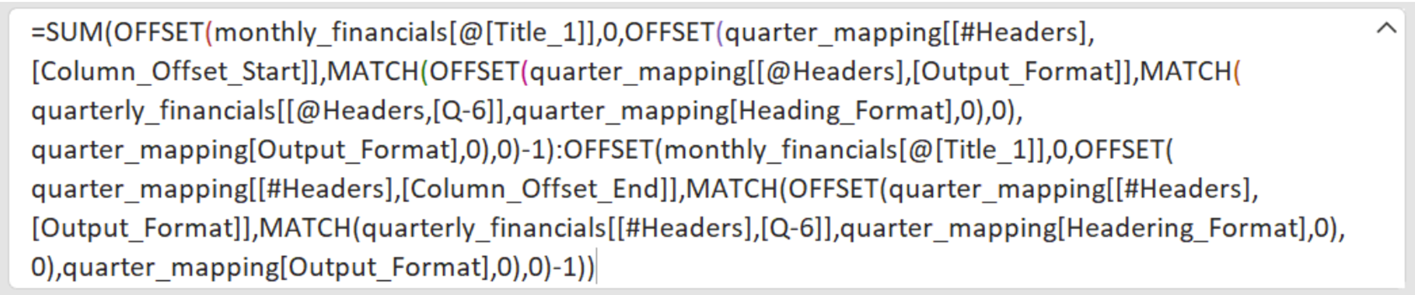 big spreadsheet formula