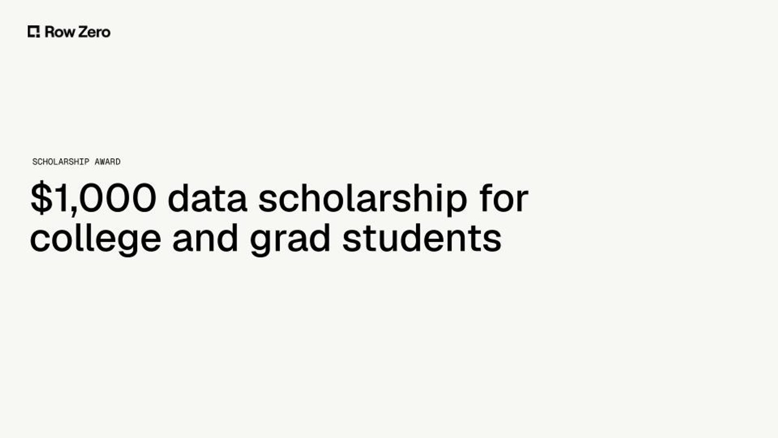 Row Zero Data Analytics Scholarship