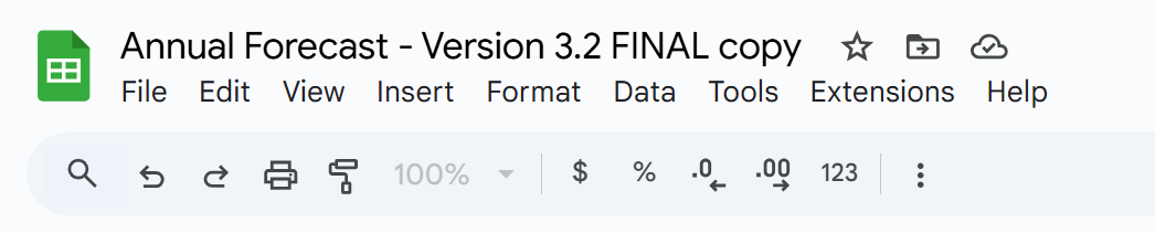 spreadsheet version issues